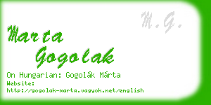 marta gogolak business card