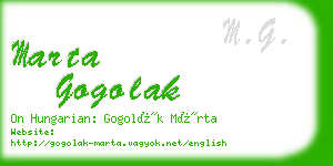 marta gogolak business card